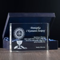 Upominek pamiątkowy na pierwszą komunię święta - Statuetki i zdjęcia w krysztale Studio3D